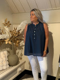 Cotton blouse Milan navy