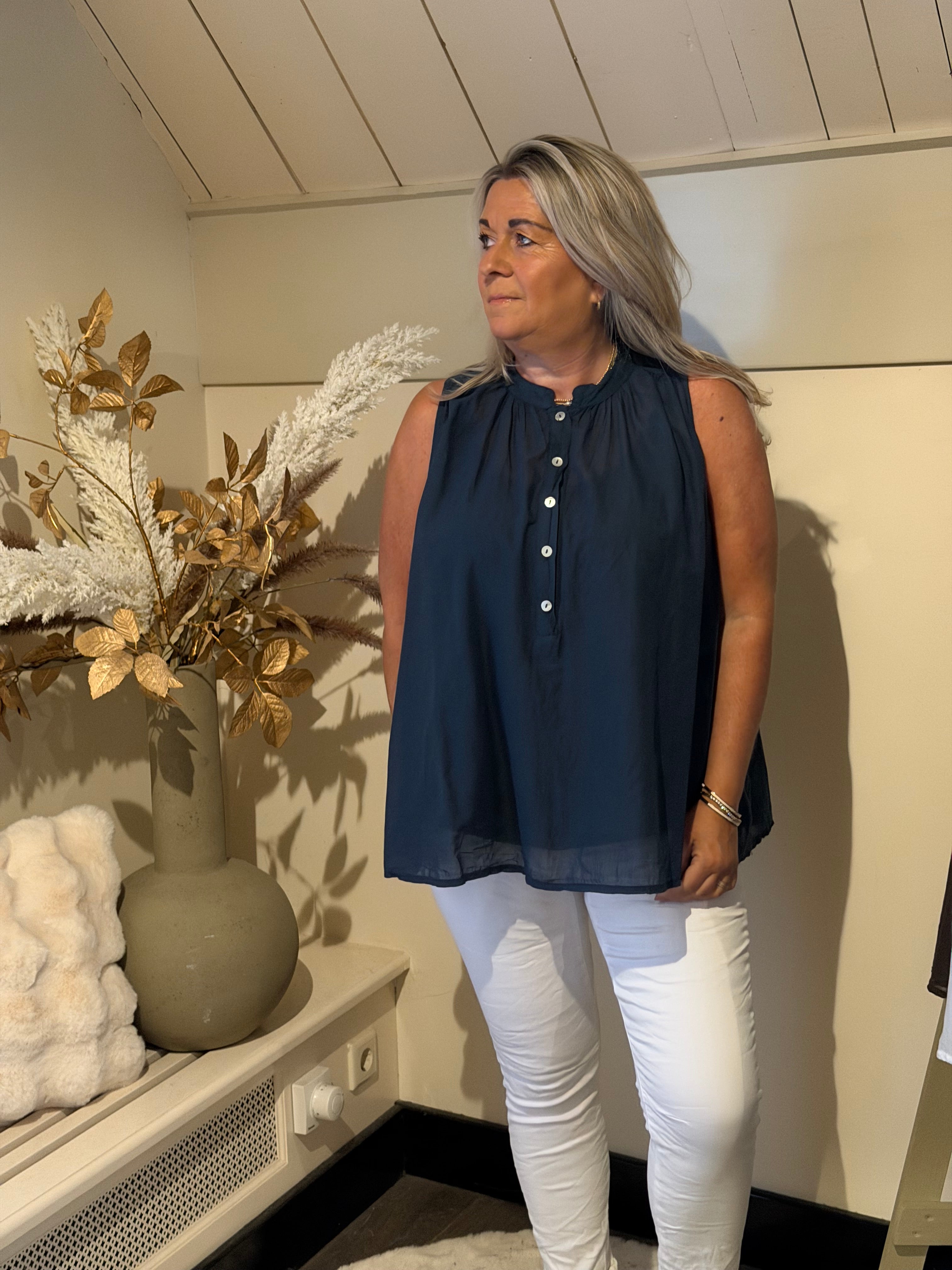 Cotton blouse Milan navy