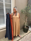 Linnen dress model escalona Camel