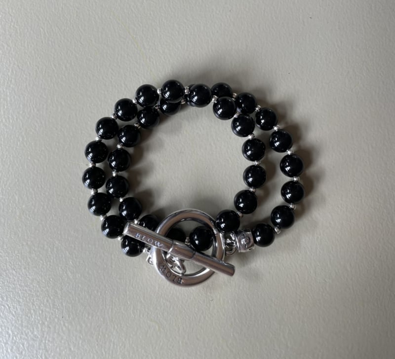 Blow Bijoux Bracelet Nude Double Rang  Agate Noir
