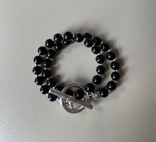Blow Bijoux Bracelet Nude Double Rang  Agate Noir