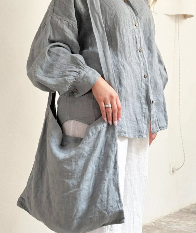 BYPIAS BOHEMIANA BOHO LINNEN TAS SMOKEY BLUE