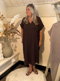 Cotton dress model Veneto chocolade