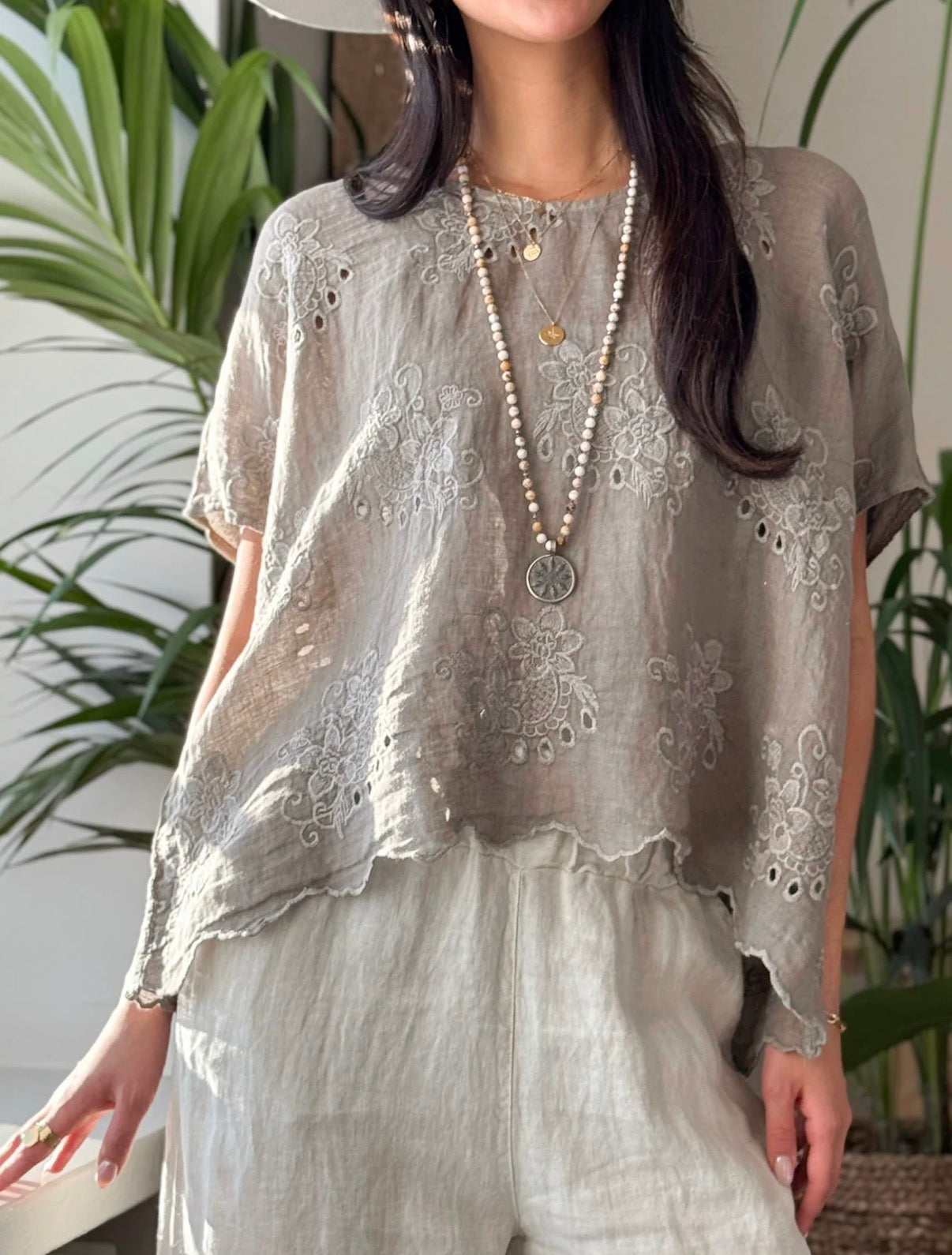 Bypias blouse Delphie Taupe