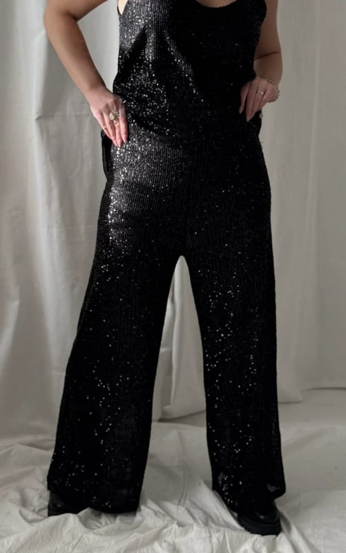 BYPIAS BOHEMIANA PAILLETTE MILLENIUM BROEK ZWART