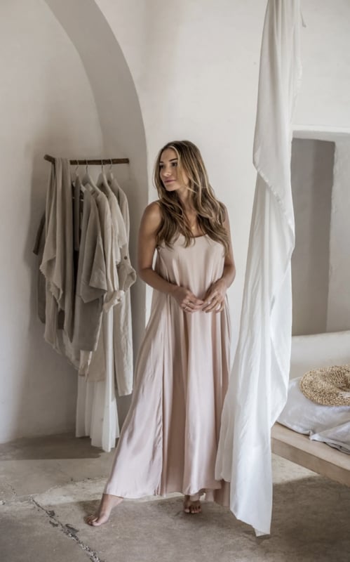 BYPIAS, BOHEMIANA DIANA  VISCOSE DRESS PINK