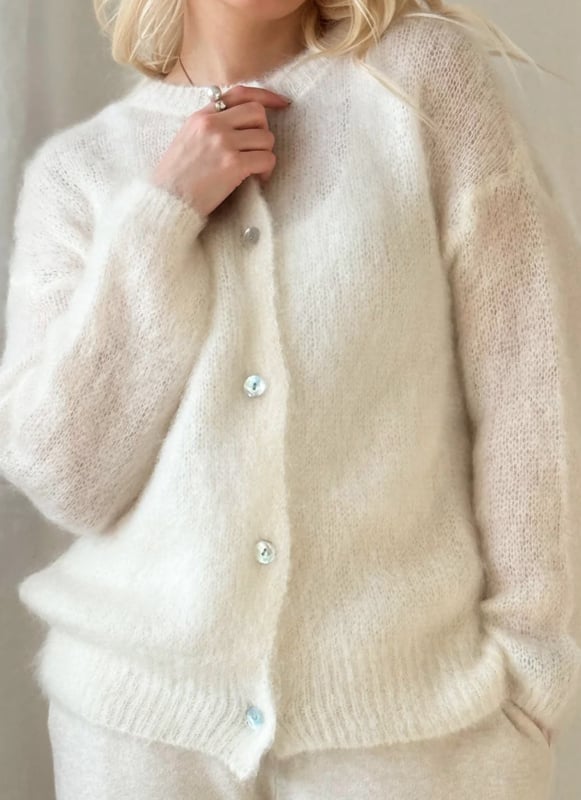 BYPIAS, BOHEMIANA CLOUDY CUDDLE CARDIGAN  OFF WHITE