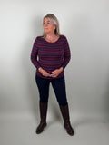streep Top model Flo Bordeaux blauw