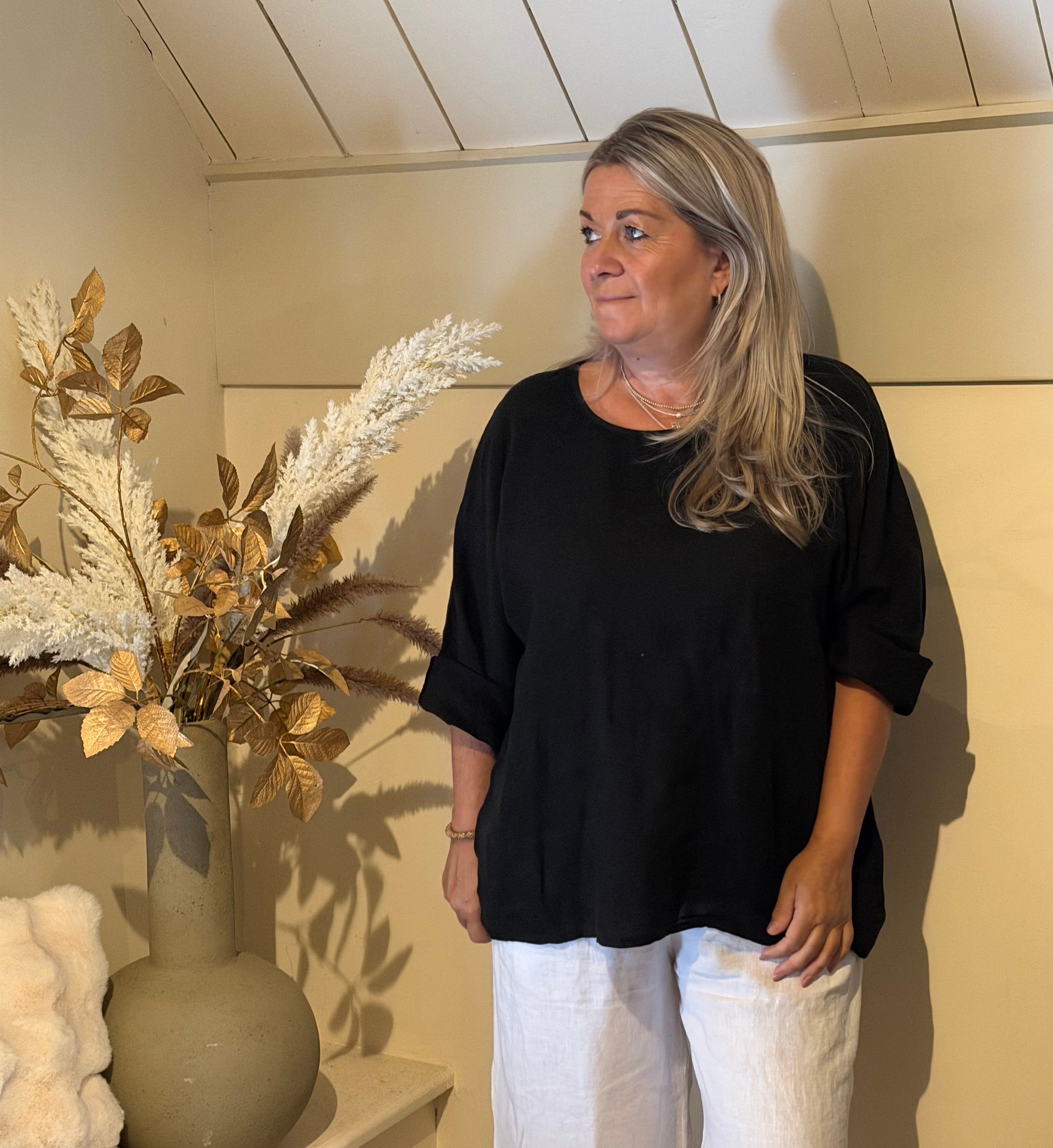 Linnen blouse athene zwart