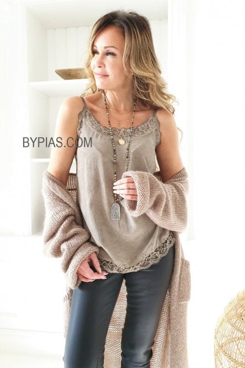 BYPIAS BOHEMIANA NICOLE TOP TAUPE