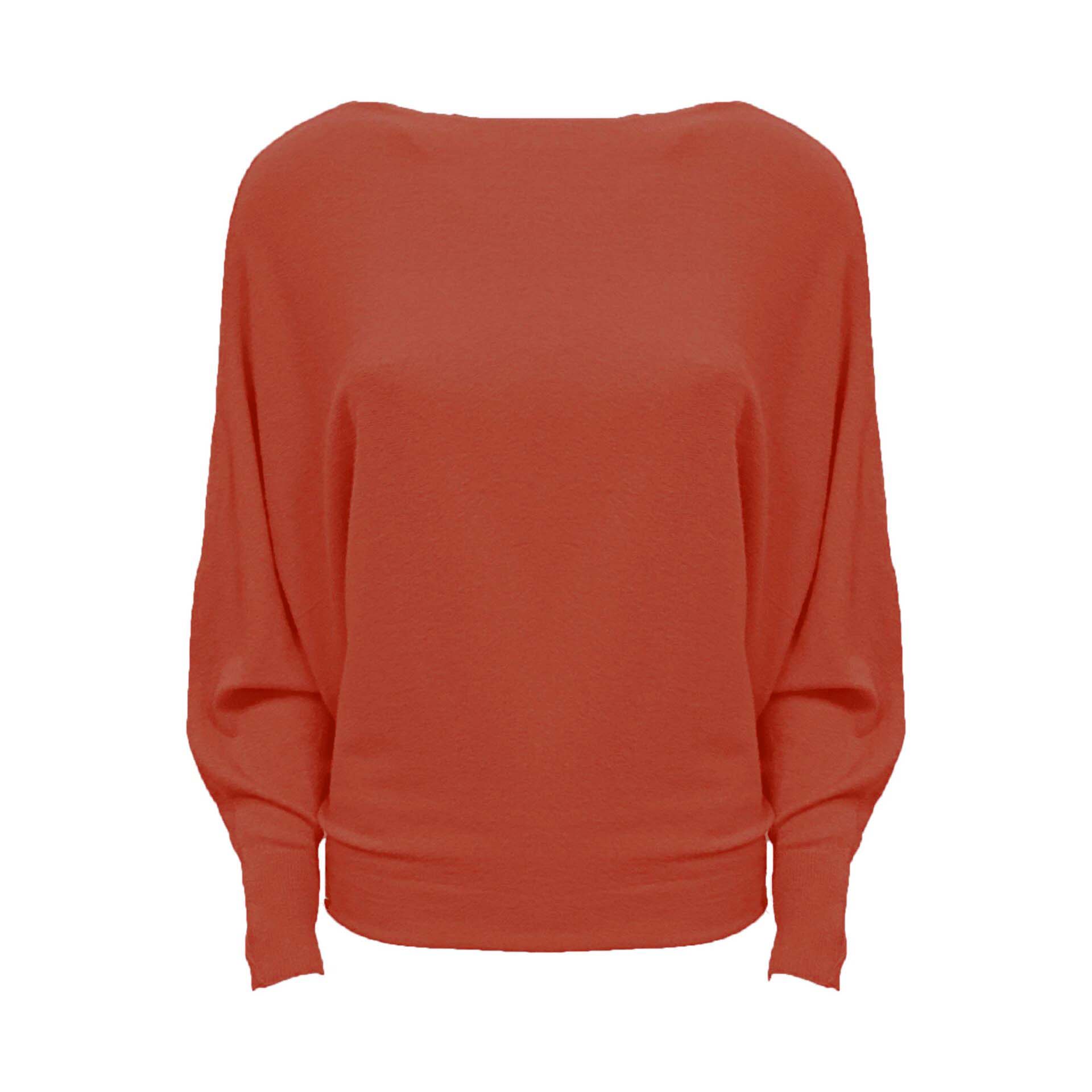 fijngebreide trui Batwing brons
