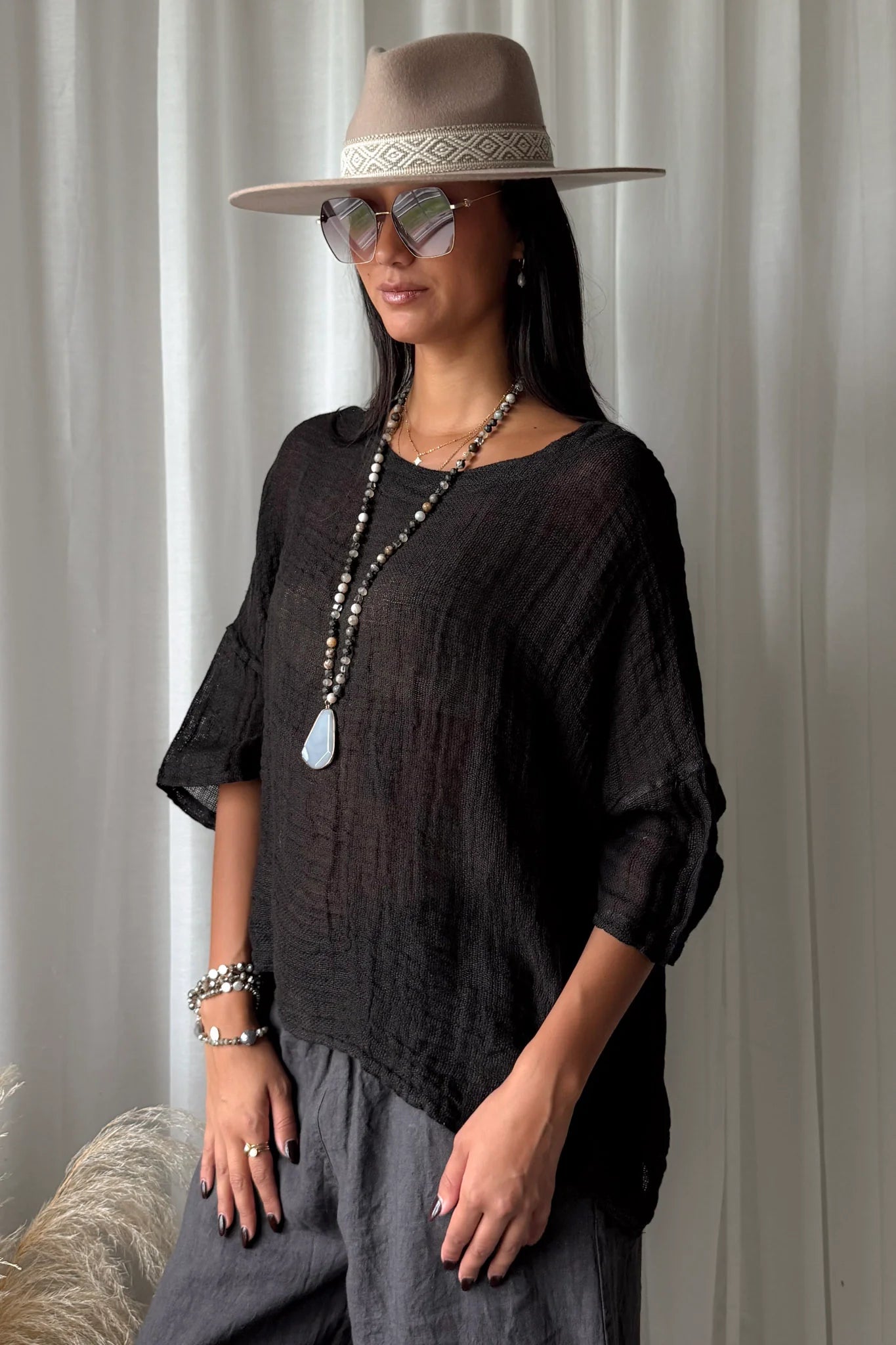Bypias bohemiana Calize blouse zwart
