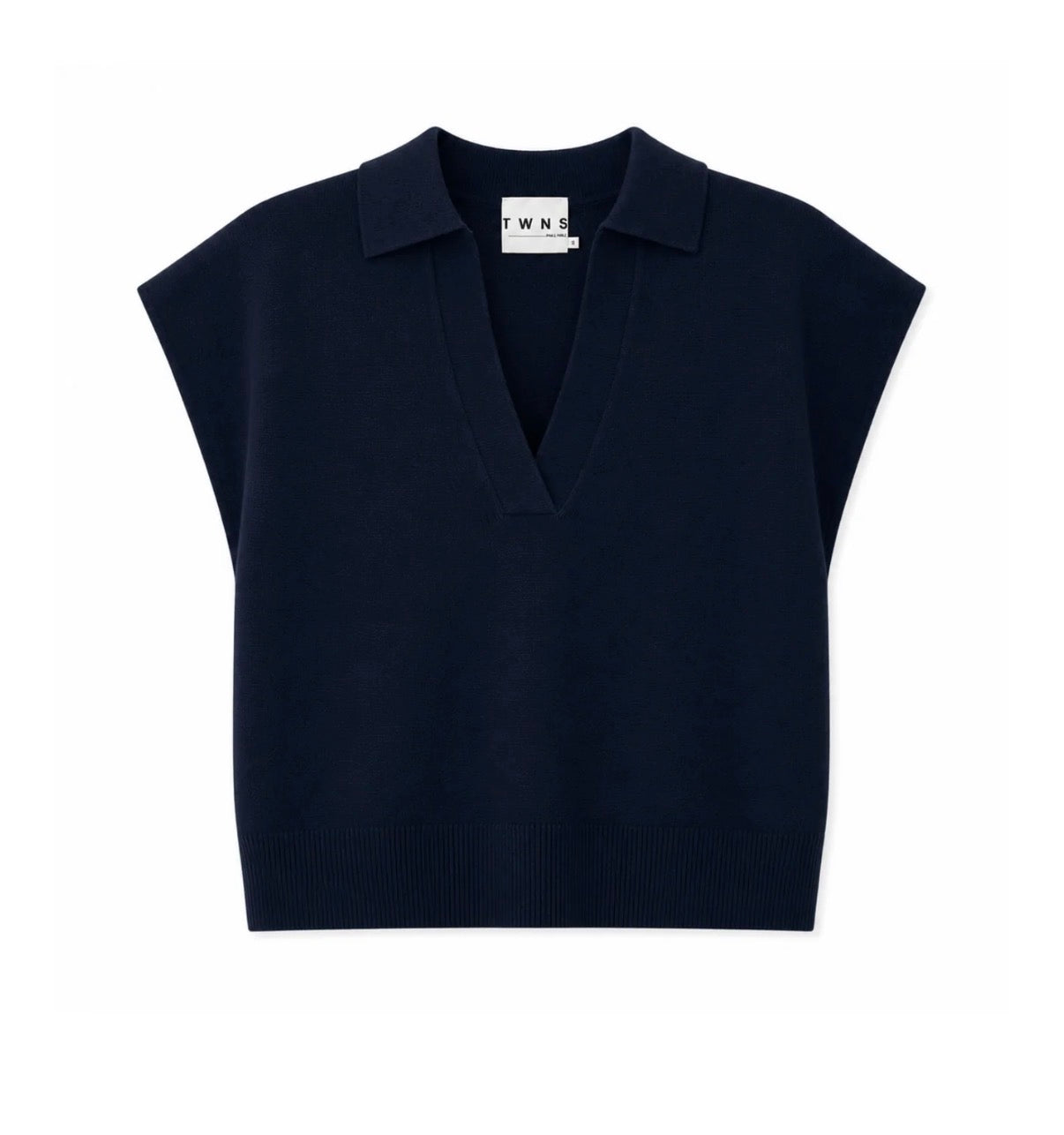 TWNS okaloosa sleeveless polo-neck sweater navy