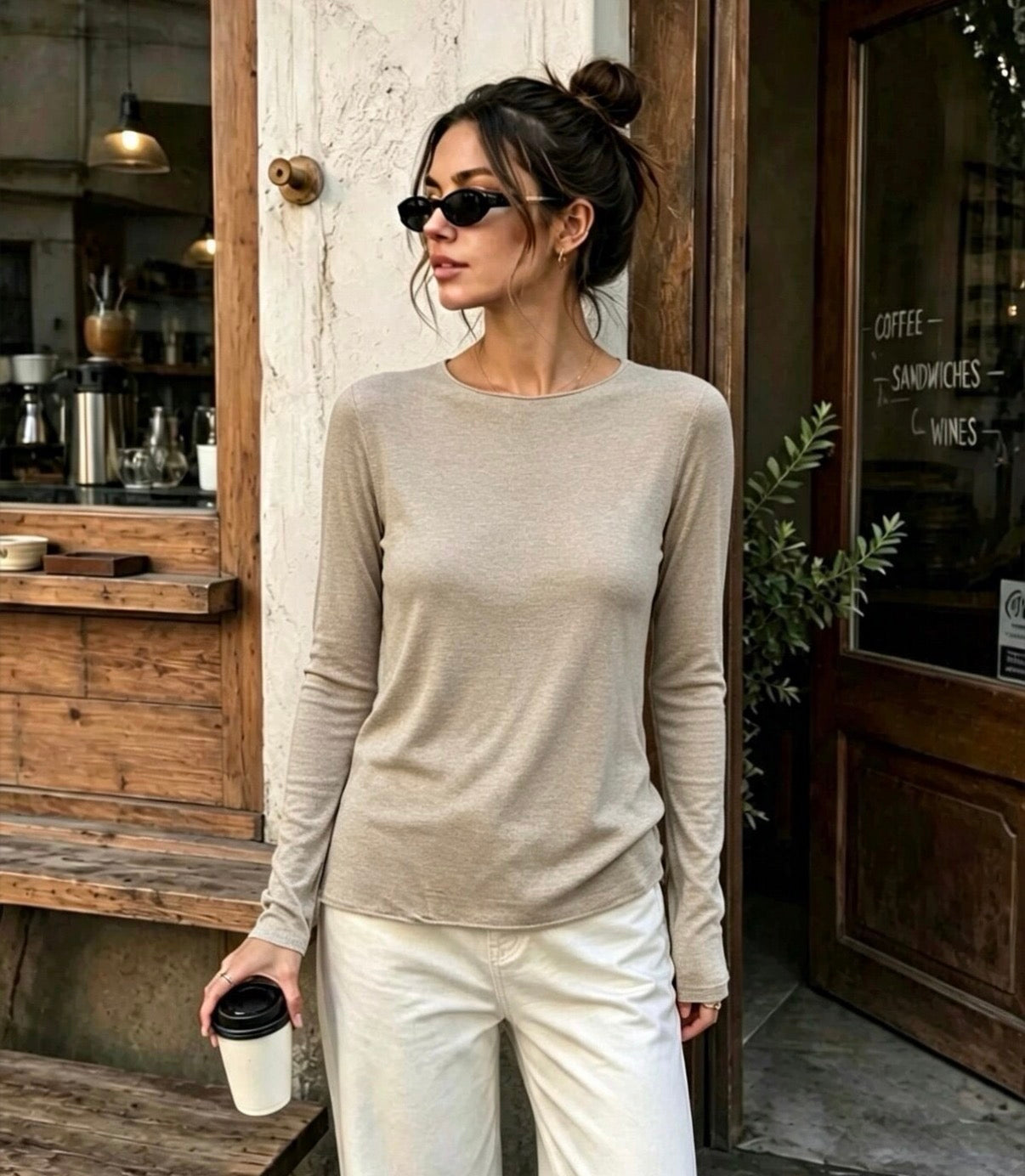 Basic Soft Cashmere Top Black