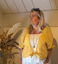 Linen button Bolero yellow