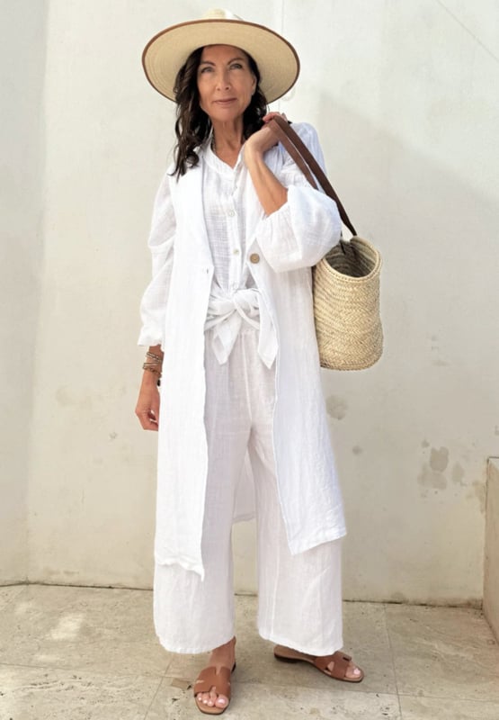 BYPIAS, BOHEMIANA JOVIE  LINNEN GILET WHITE