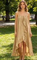 Linnen jurk model bonica Camel