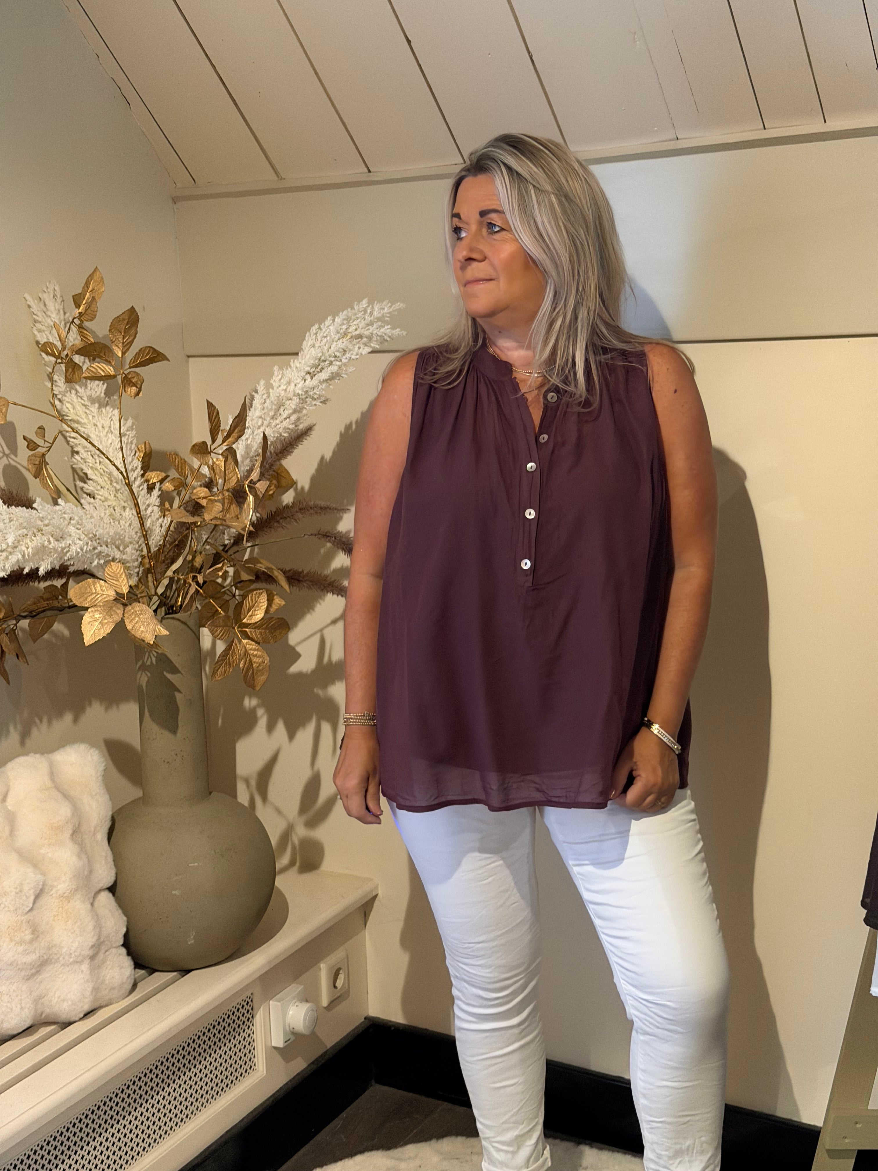 Cotton blouse model Milaan bordeaux