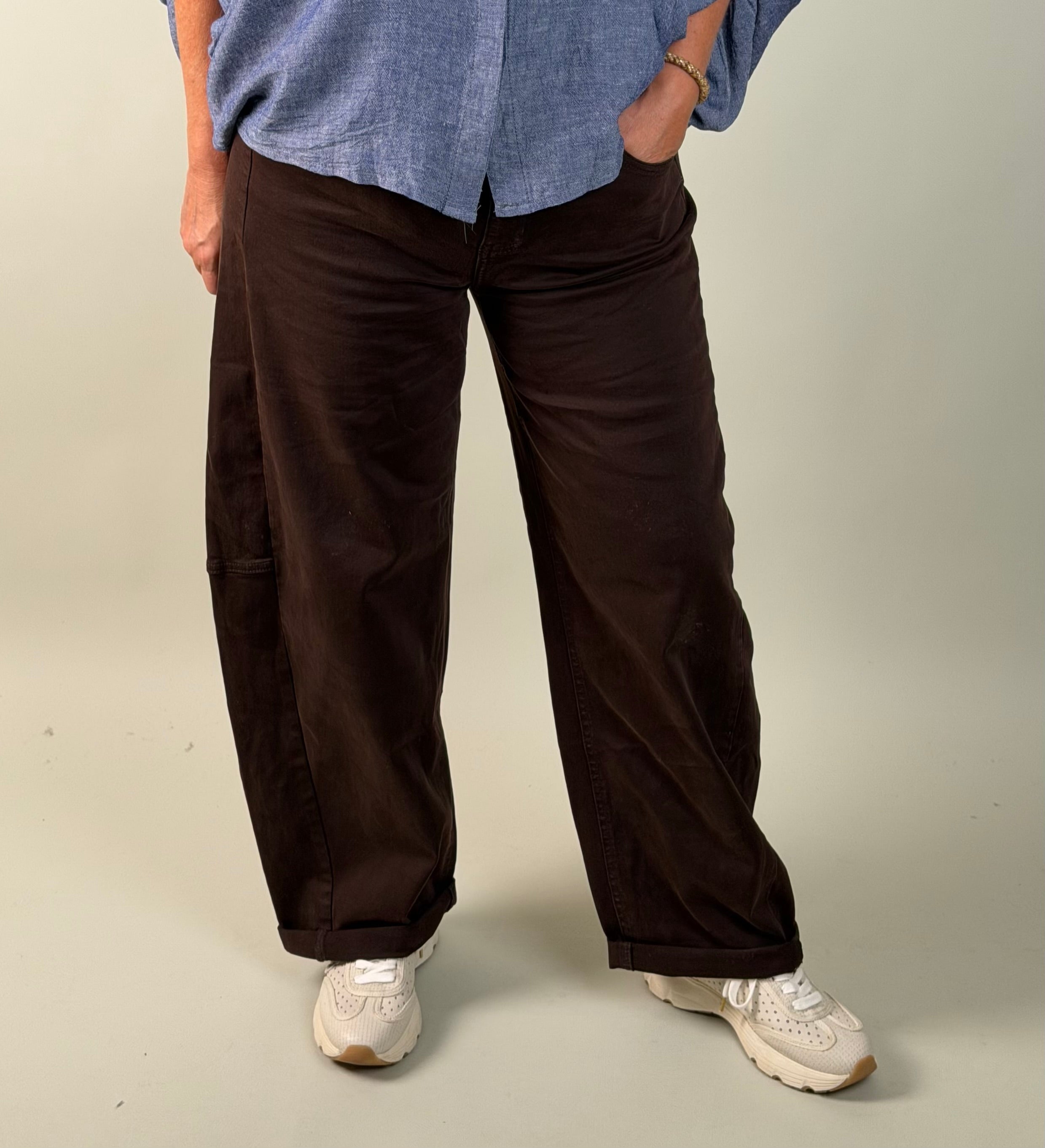 Barrel jeans choco