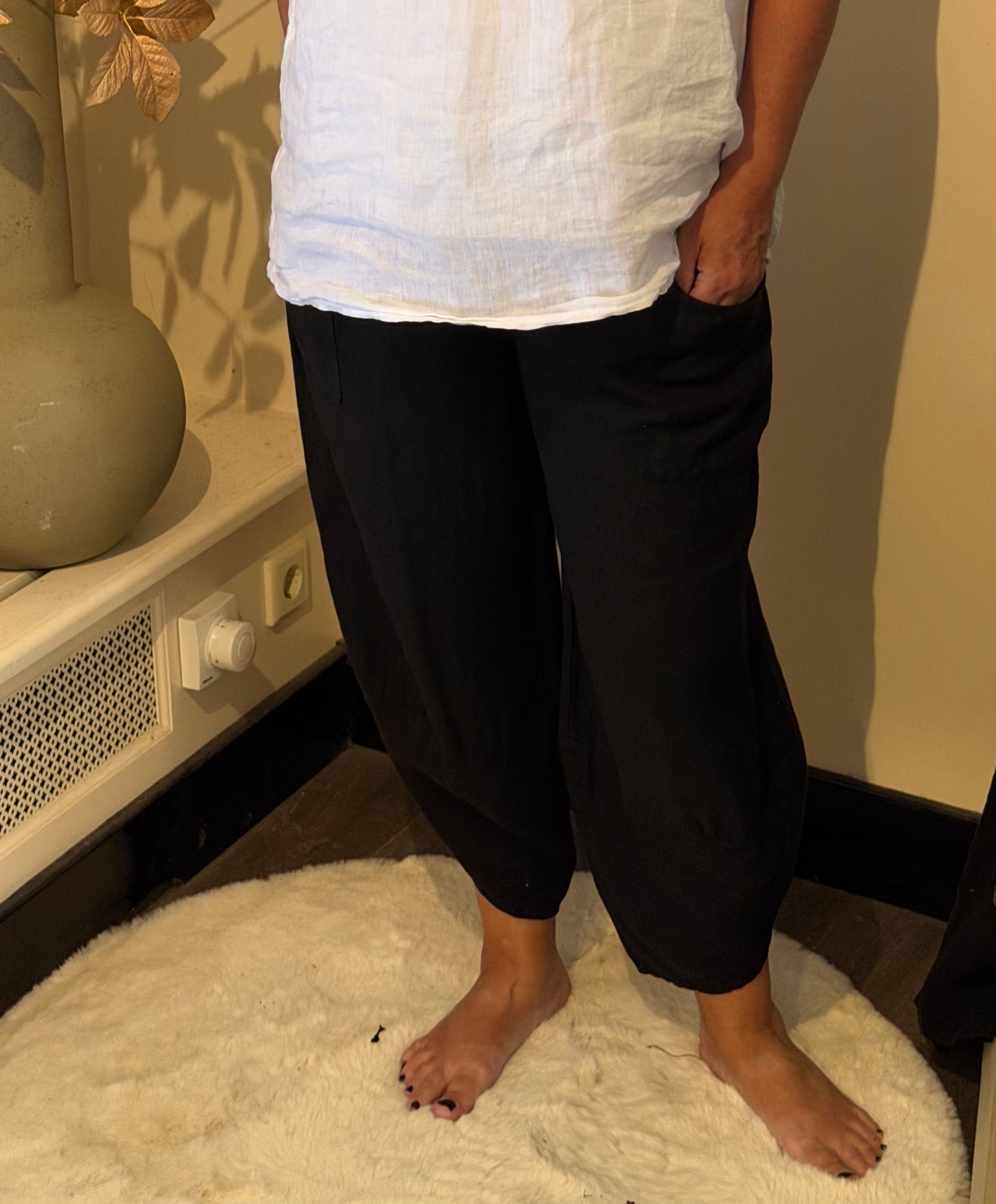 Linnen broek model pisa zwart