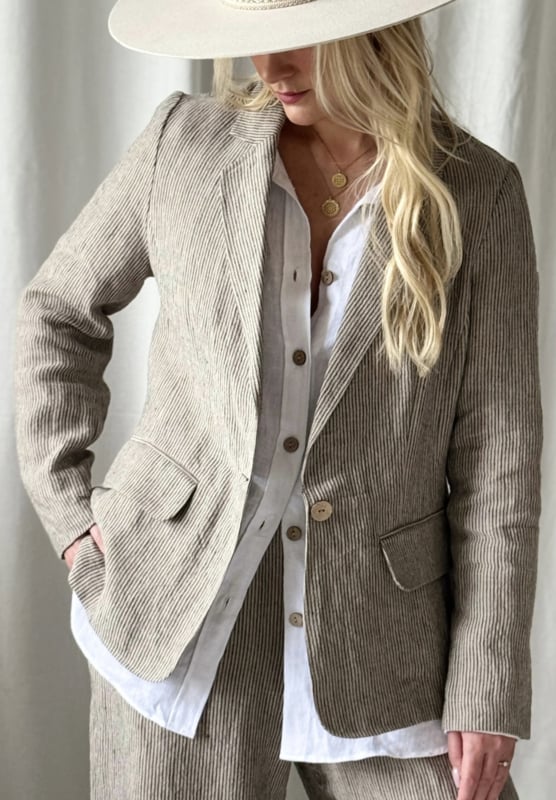 BYPIAS LINNEN BLAZER PINSTRIPE