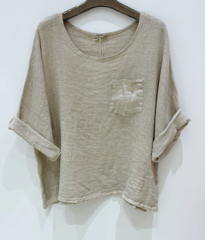 Shirt Tina Linnen / Katoen Beige