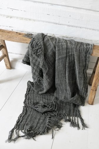 BYPIAS LOVE OF LINEN THROW, ANTRASIT