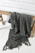 BYPIAS LOVE OF LINEN THROW, ANTRASIT