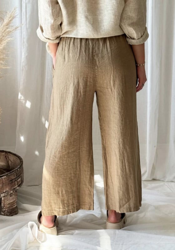 BYPIAS BOHEMIANA  HAVANA LINEN PANTS SAVANNA