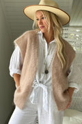 BYPIAS BOHEMIANA MALLORA MOHAIR VEST BEIGE