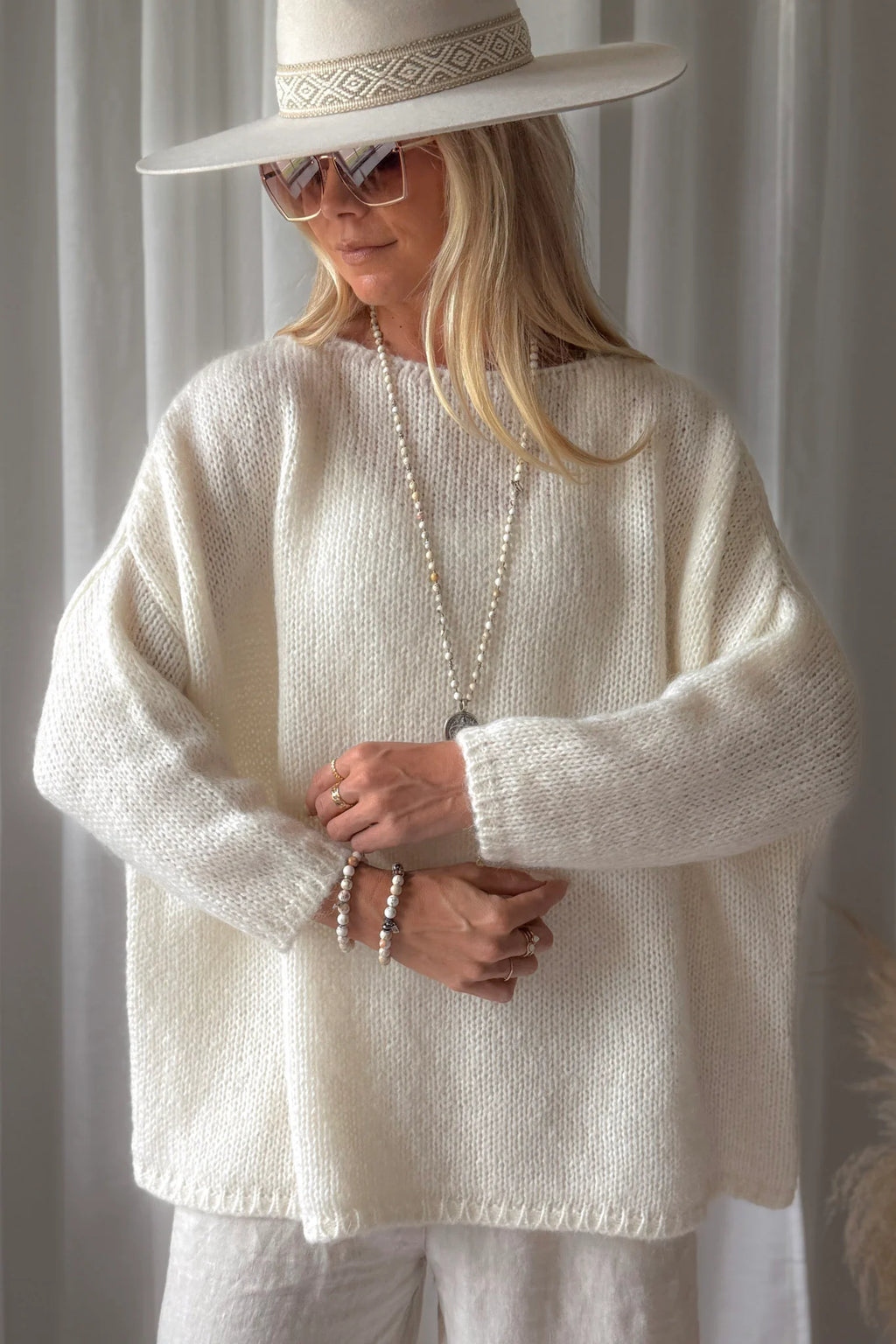 Bypias bohemiana comfy trui Lise off white