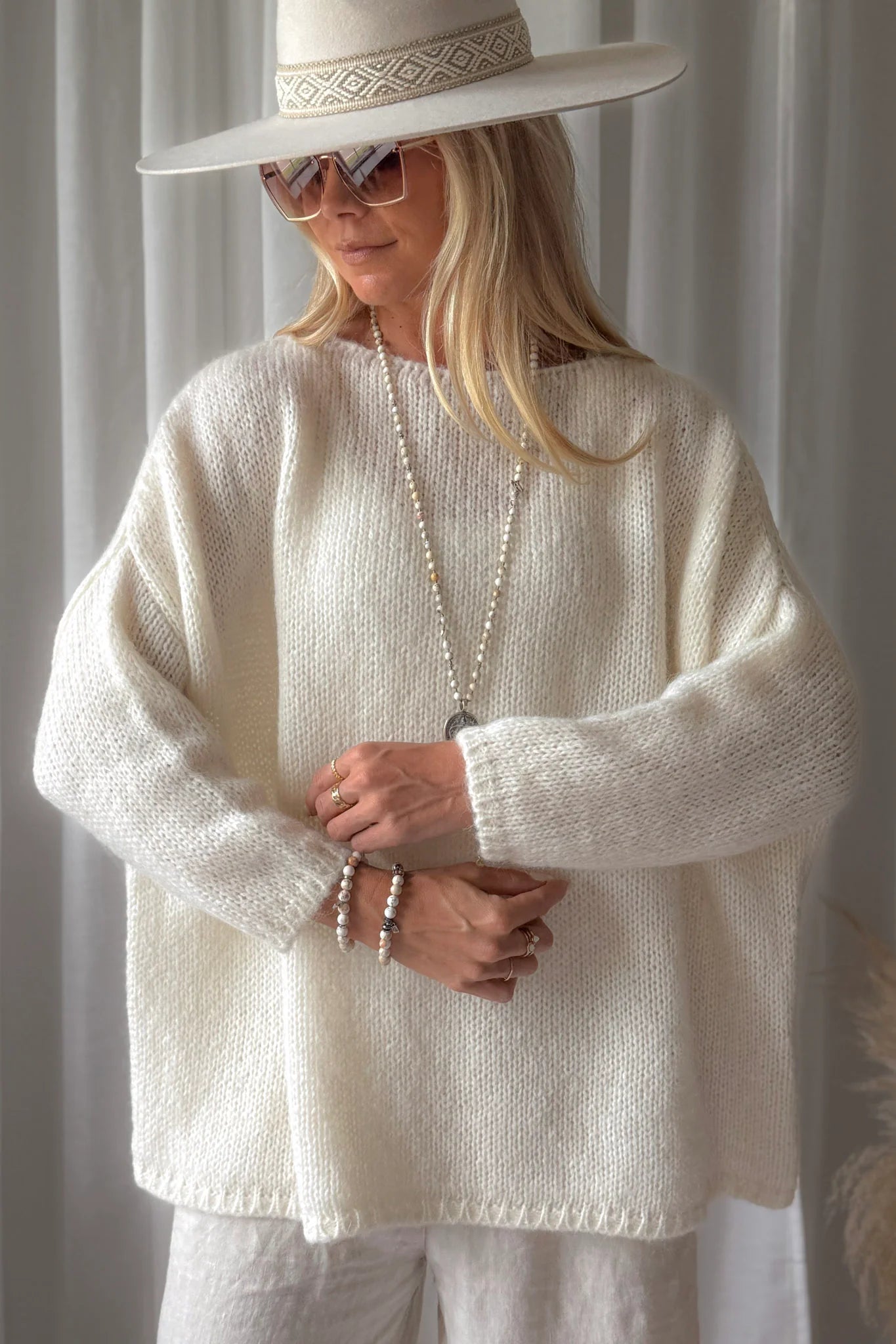 Bypias bohemiana comfy trui Lise off white