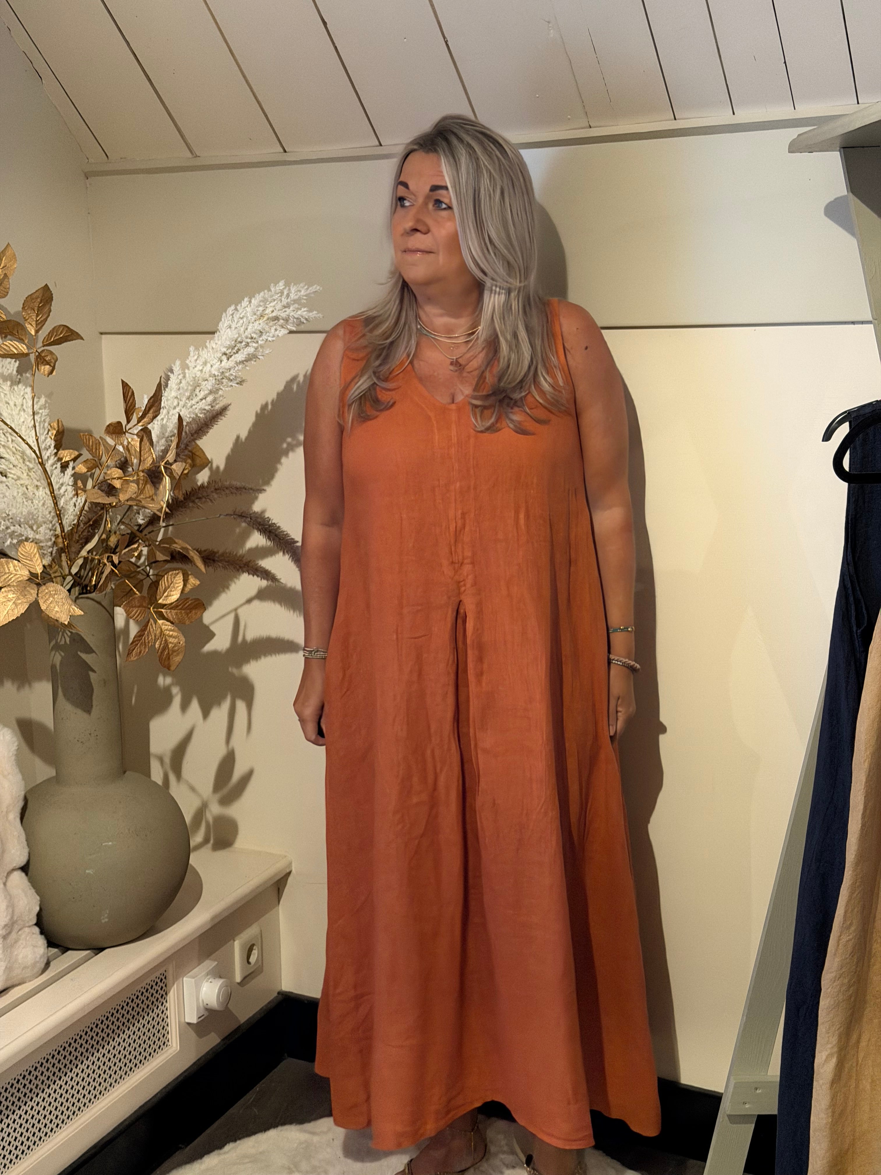 Linnen dress model escalona Terra