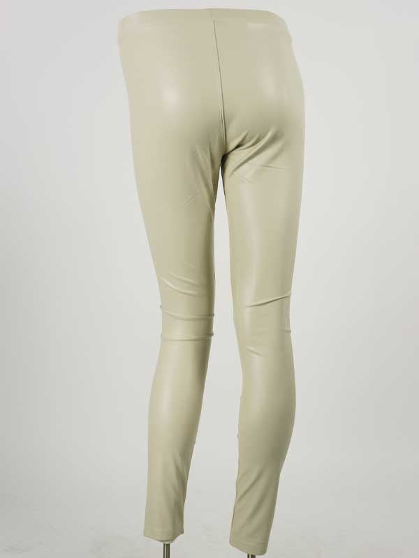 Nora Leather Look Legging Licht Beige