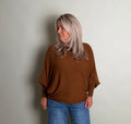 fijngebreide trui Batwing brons Classic Beauty & Fashion