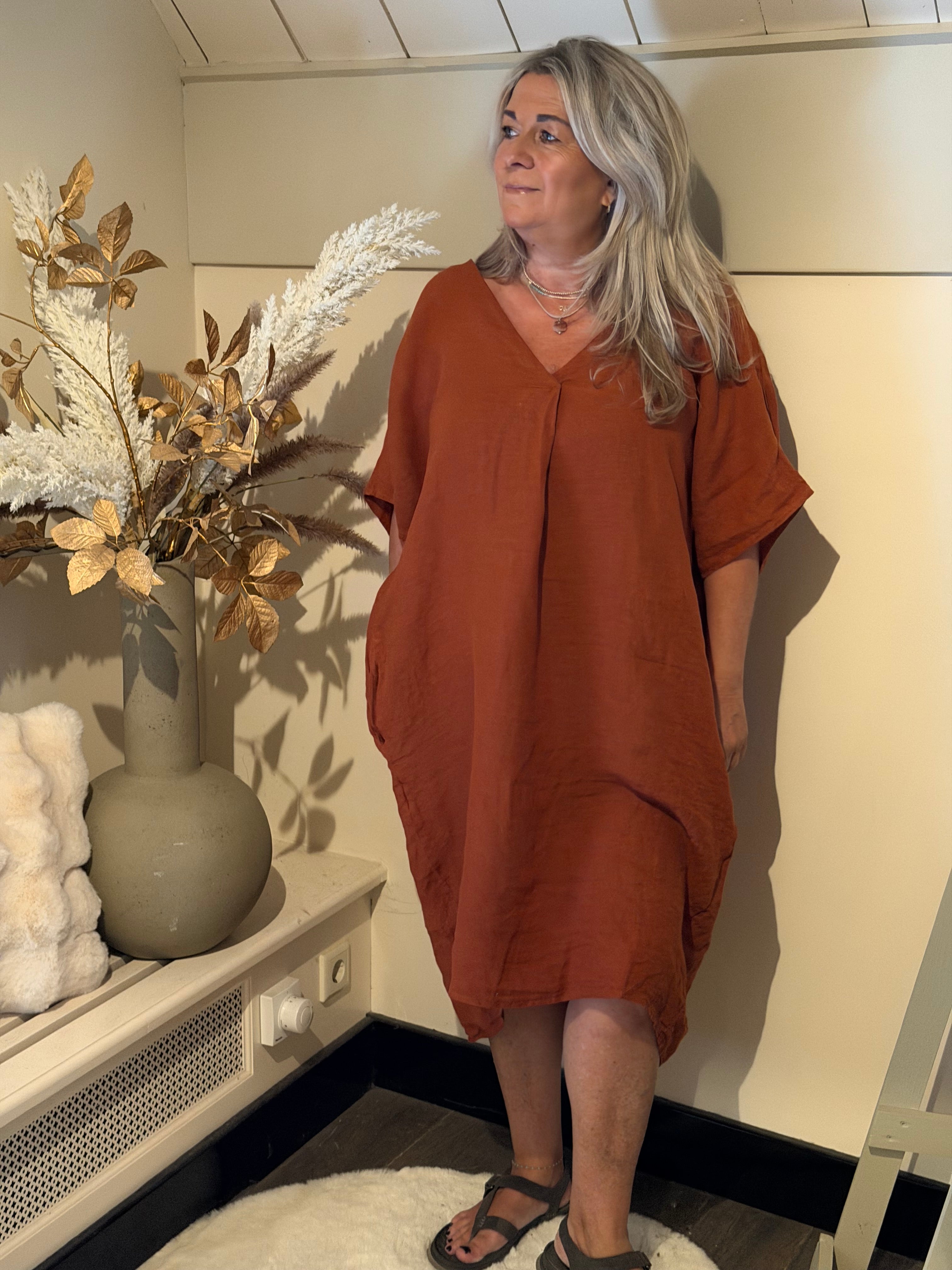 linnen oversize kaftan jurk Terra