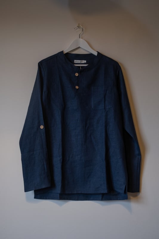 BYPIAS Jones Linen shirt Navy