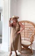 BYPIAS,  BOHEMIANA JAMIE LINNEN DRESS SAVANNA