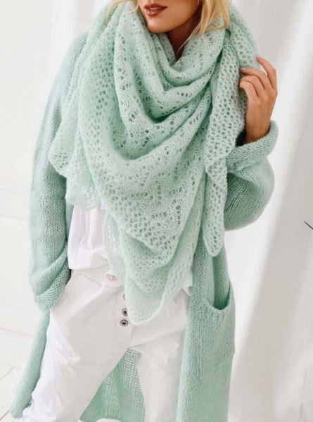 BYPIAS DREAMY MOHAIR SCARF MINT