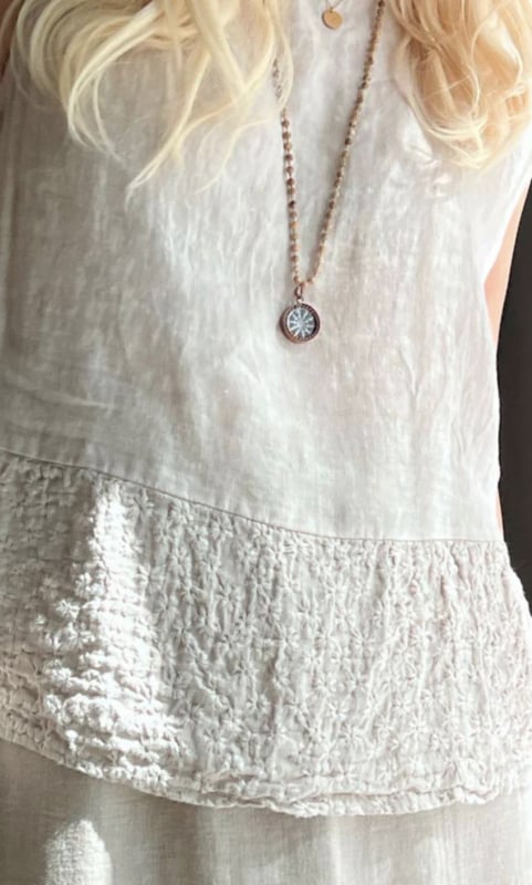 Bypias Bohemiana Petal Linen Top Sand