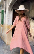 BOHIEMIANA. GARDEN LINNEN PARTY DRESS BLUSH