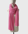 Sjaalmania Cosy Chic Sjaal Stripes Neon Pink / Light Sand