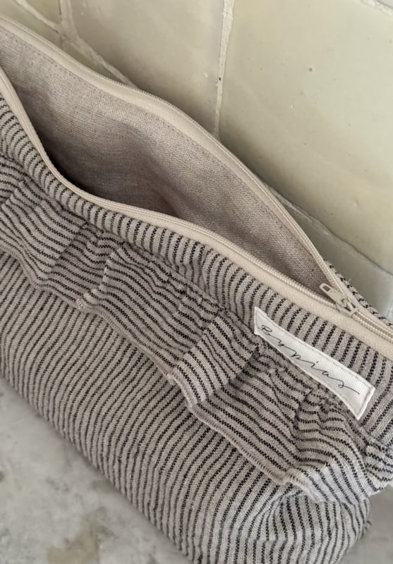 BYPIAS LINNEN TOILET/MAKE UP TASJE STRIPES