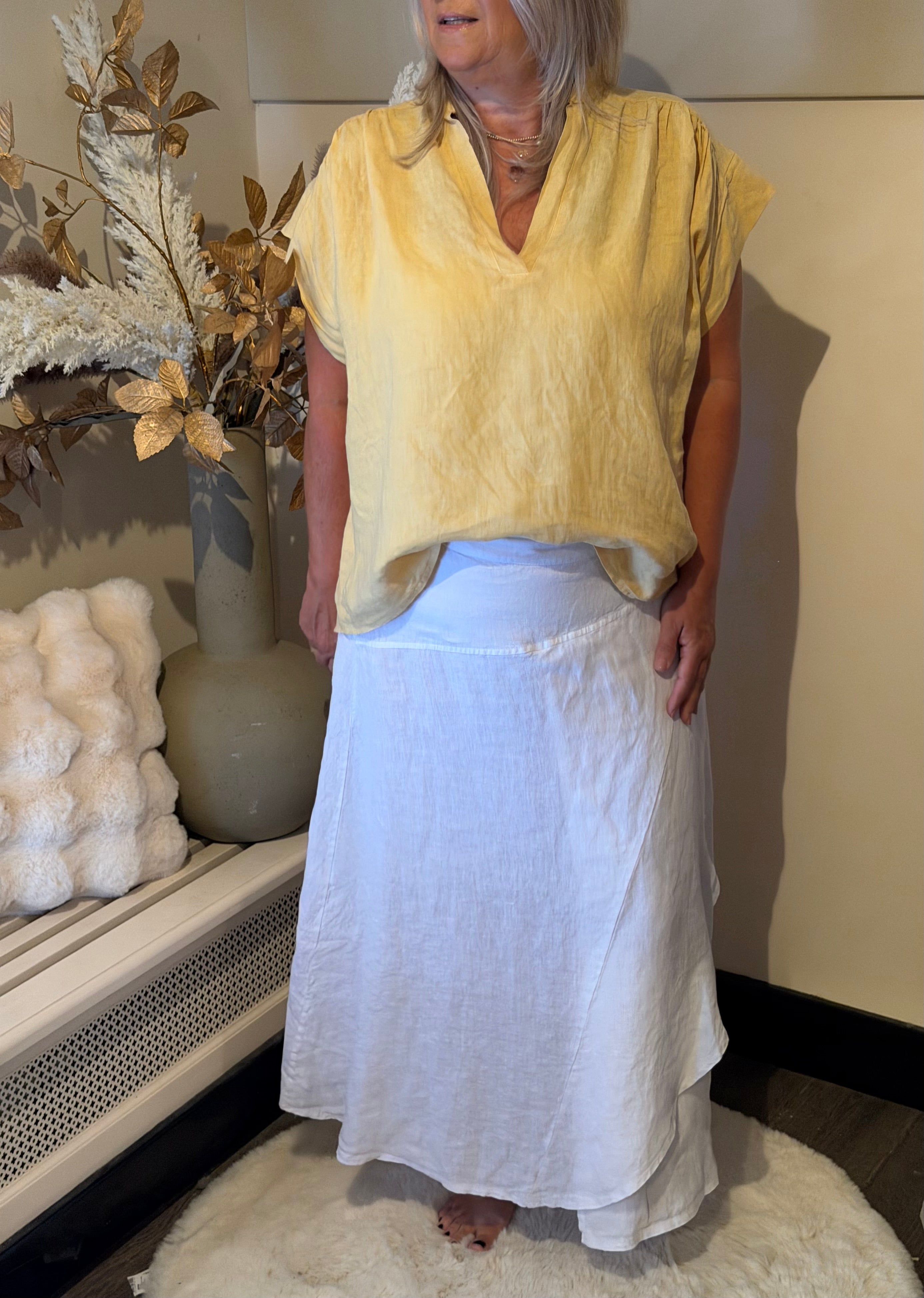 linen skirt Puglia chocolate