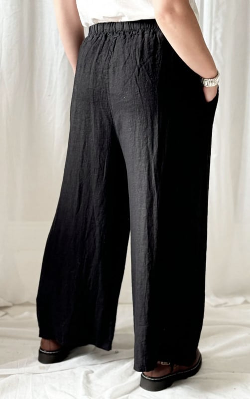 BYPIAS BOHEMIANA  HAVANA LINEN PANTS BLACK