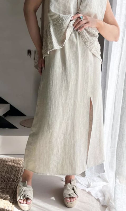 Bypias Vanessa Linen Skirt Natural