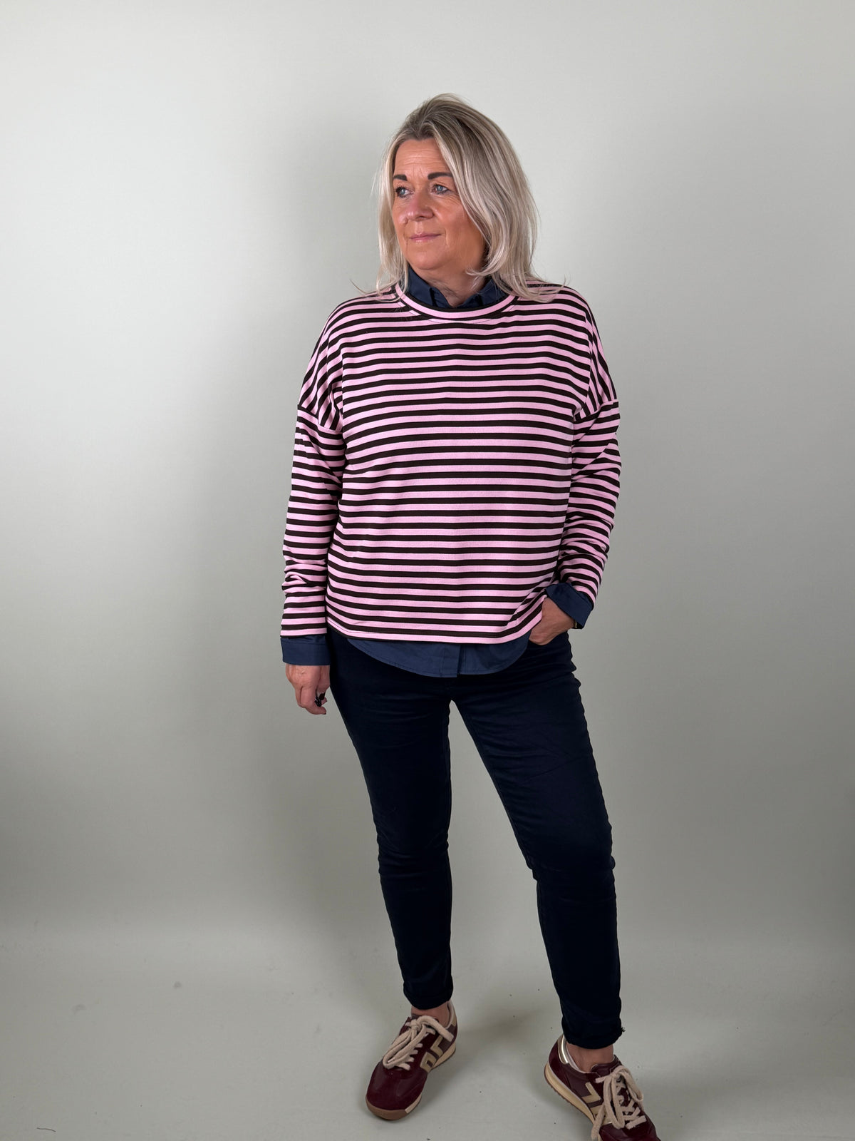 Stripe Shirt Belle bruin roze