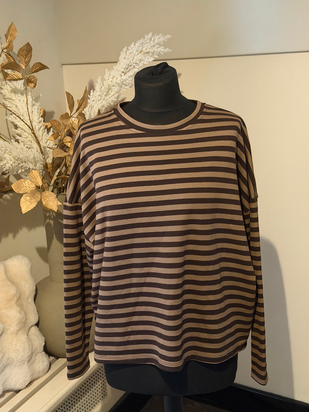 Stripe Shirt Belle bruin/camel classic-beauty-&-fashion