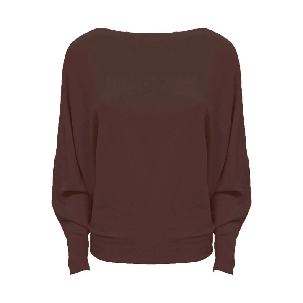 fijngebreide trui Batwing chocolade Classic Beauty & Fashion