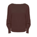 fijngebreide trui Batwing chocolade